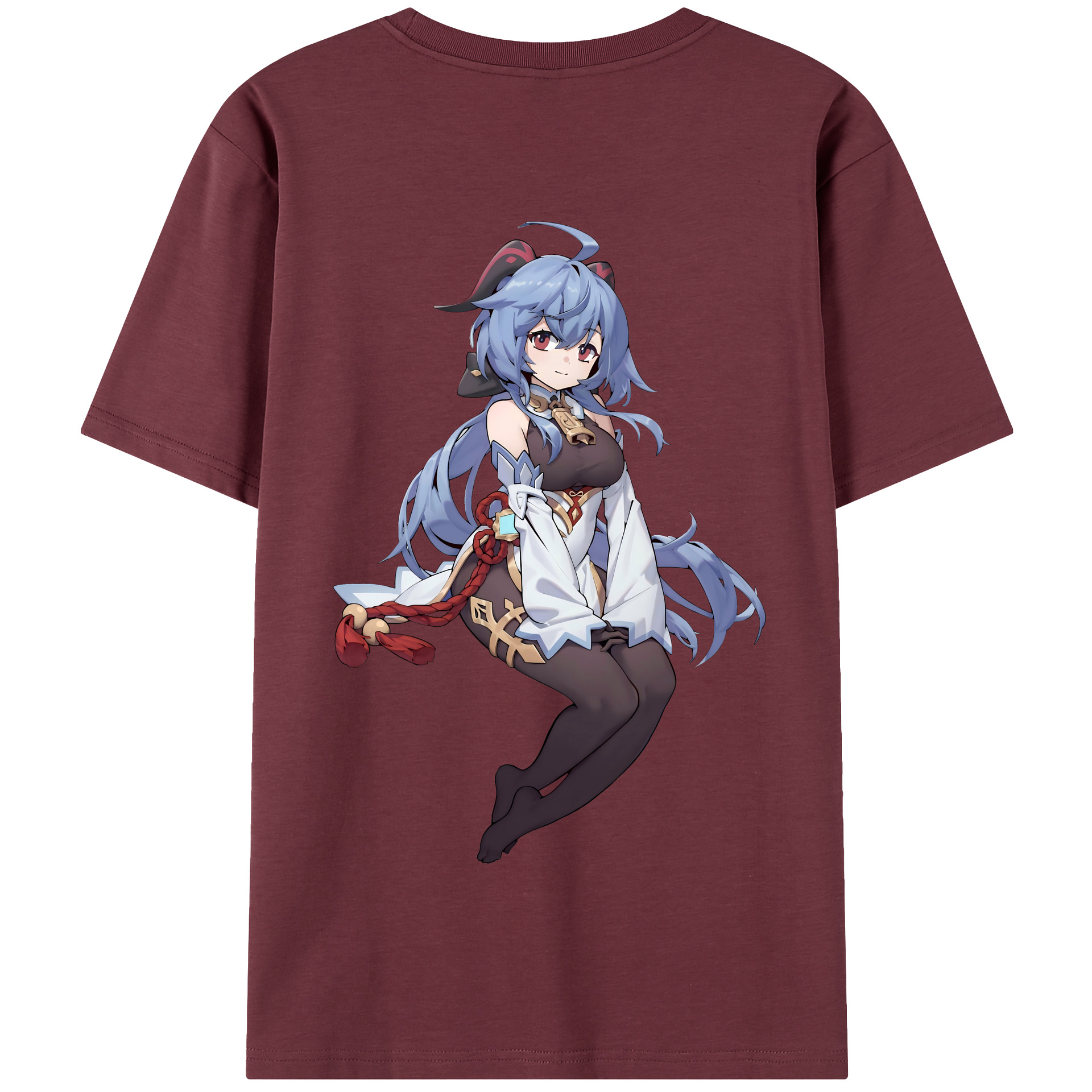 げんし神 甘雨 かんう genshin Ganyu 綿100％半袖Tシャツ（背面プリント）